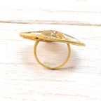 Anillo zamak dorado baño Sol círculo