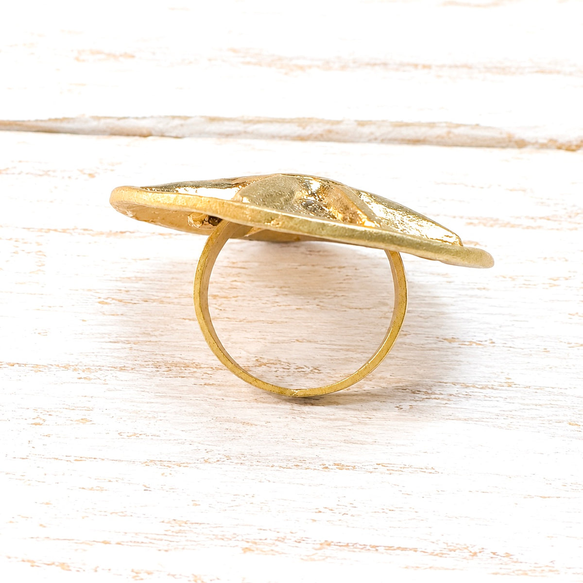 Anillo zamak dorado baño Sol círculo