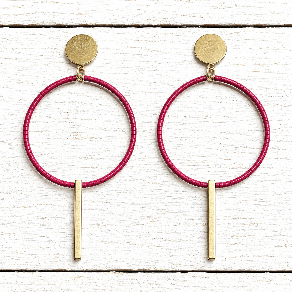 Pendientes aro barra fresa