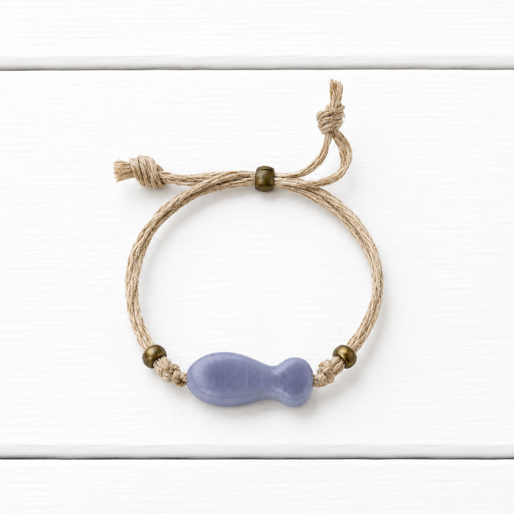 Pulsera cáñamo pez lavanda