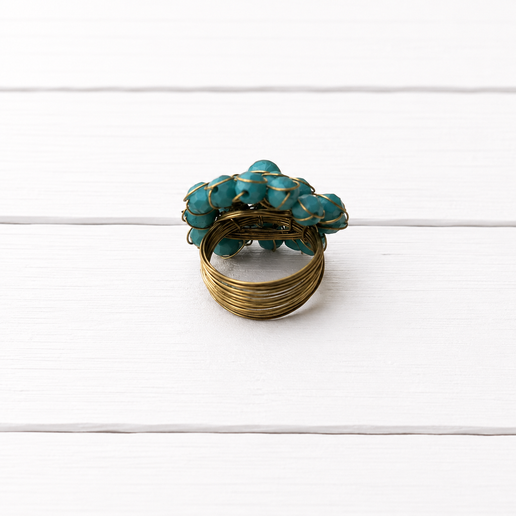 Anillo alambre turquesa