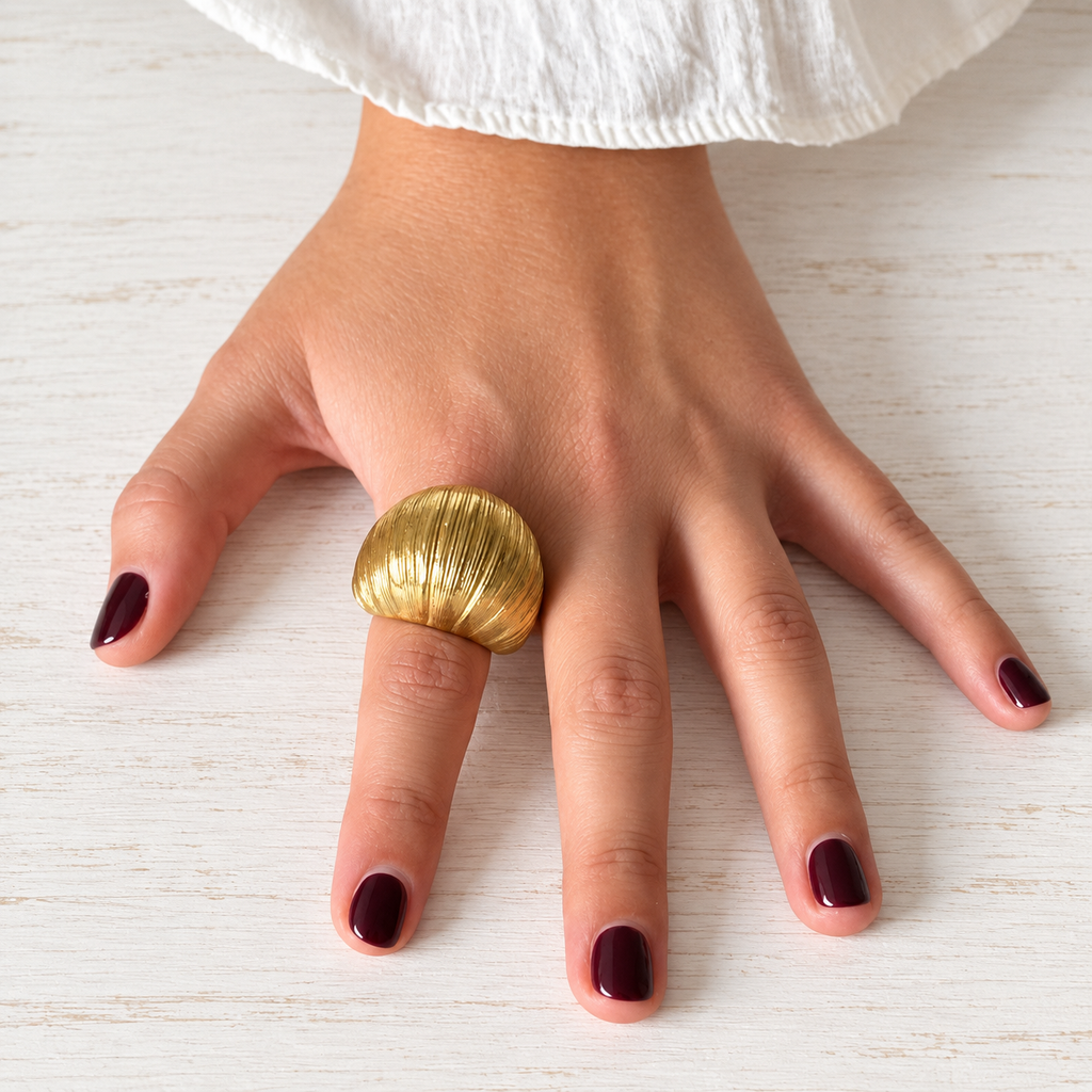 Anillo acero  rayado