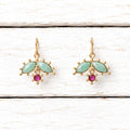 Pendientes flor hojas