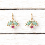 Pendientes flor hojas
