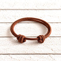 Pulsera nudos cuero envejecido marrón claro