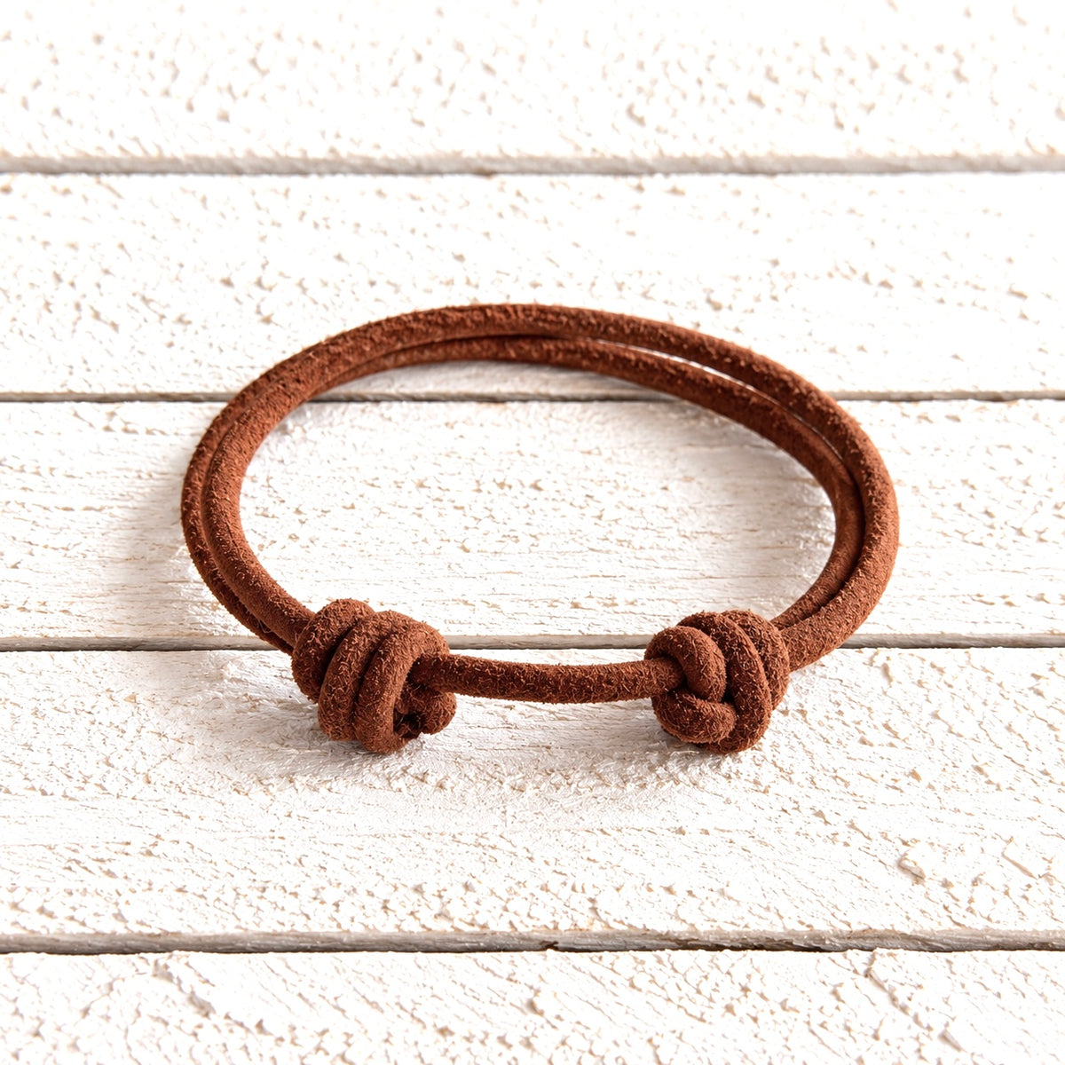 Pulsera nudos cuero envejecido marrón claro