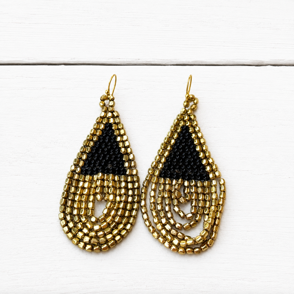 Pendientes cortina gota negros