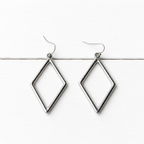 Pendientes rombo plateado