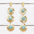 Pendientes triple estrella amazonita