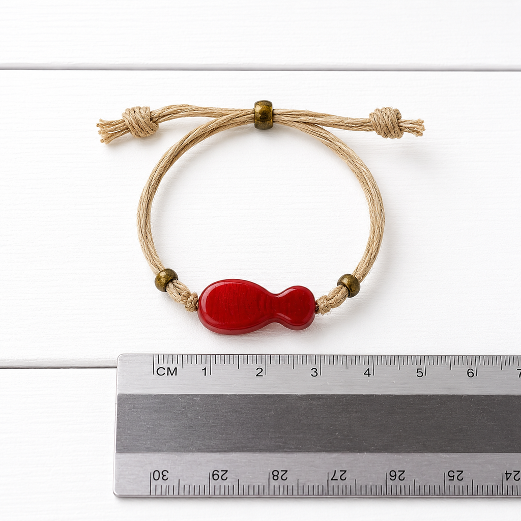 Pulsera cáñamo pez rojo