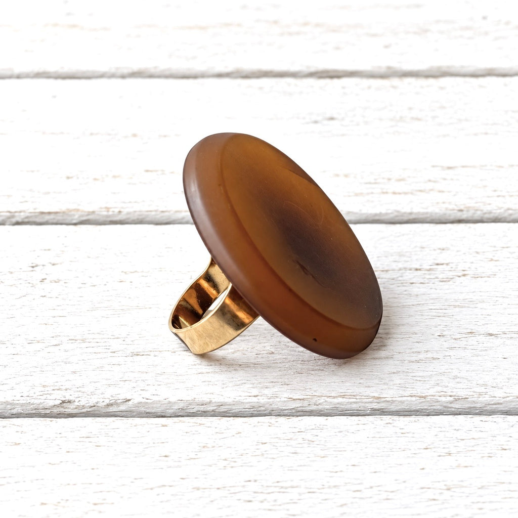 Anillo resina camel XL