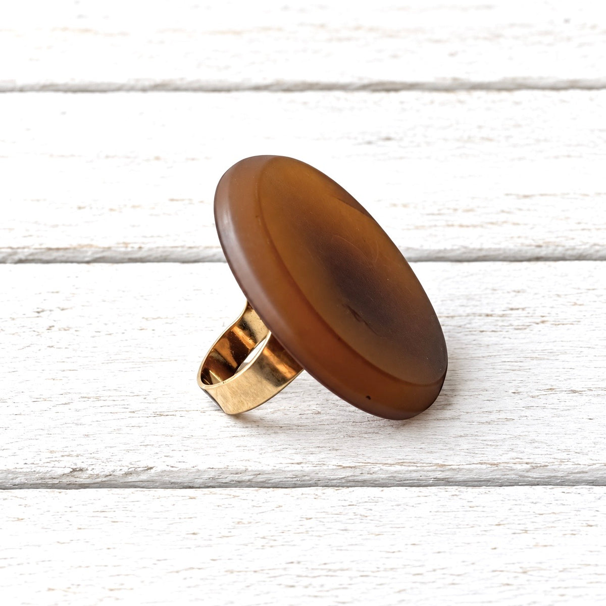 Anillo resina camel XL