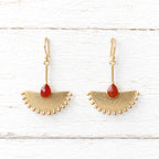 Pendientes abanico teja dorado mate