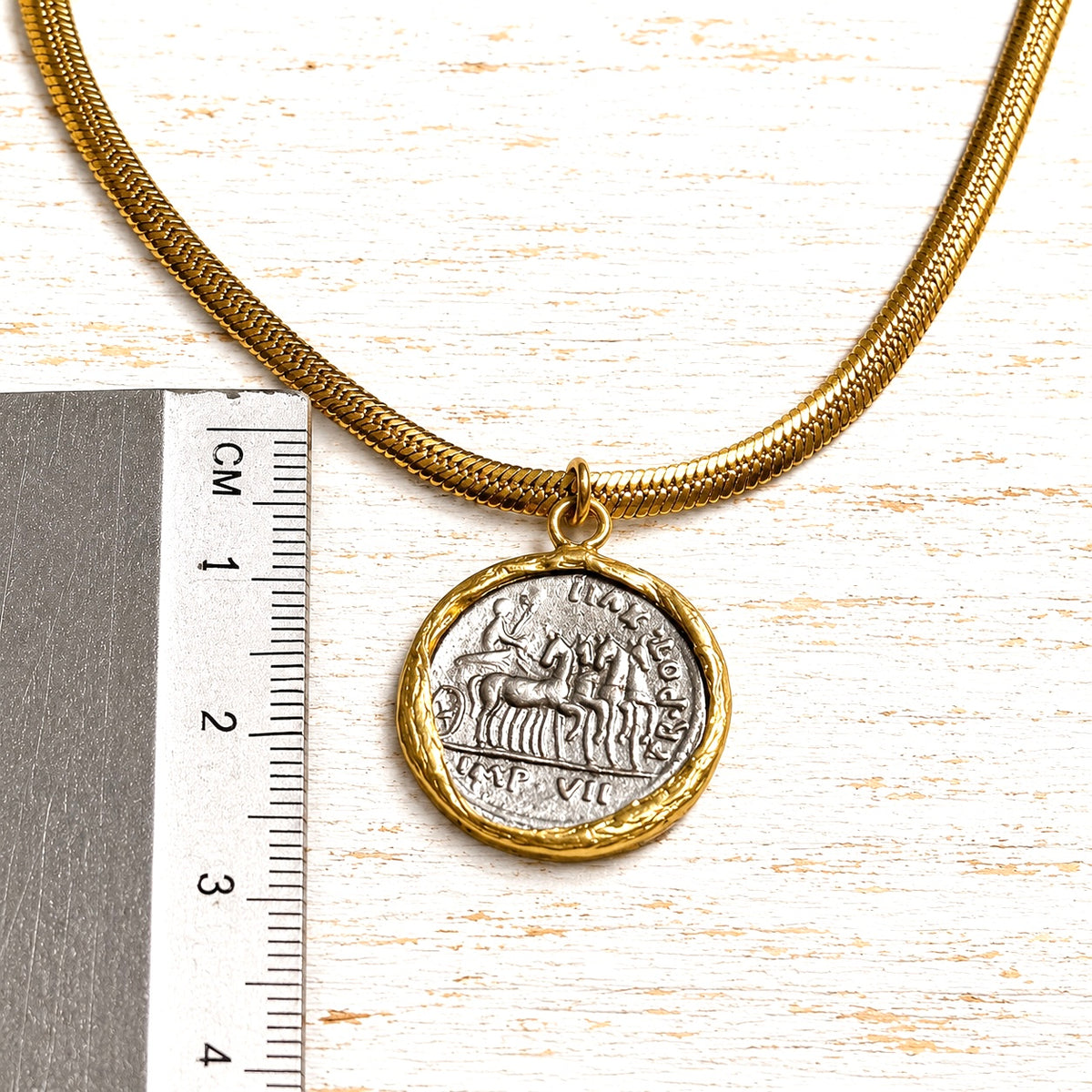 Gargantilla moneda acero reversible