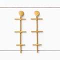Pendientes escalera dorado mate