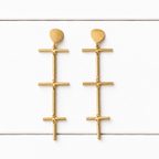 Pendientes escalera dorado mate