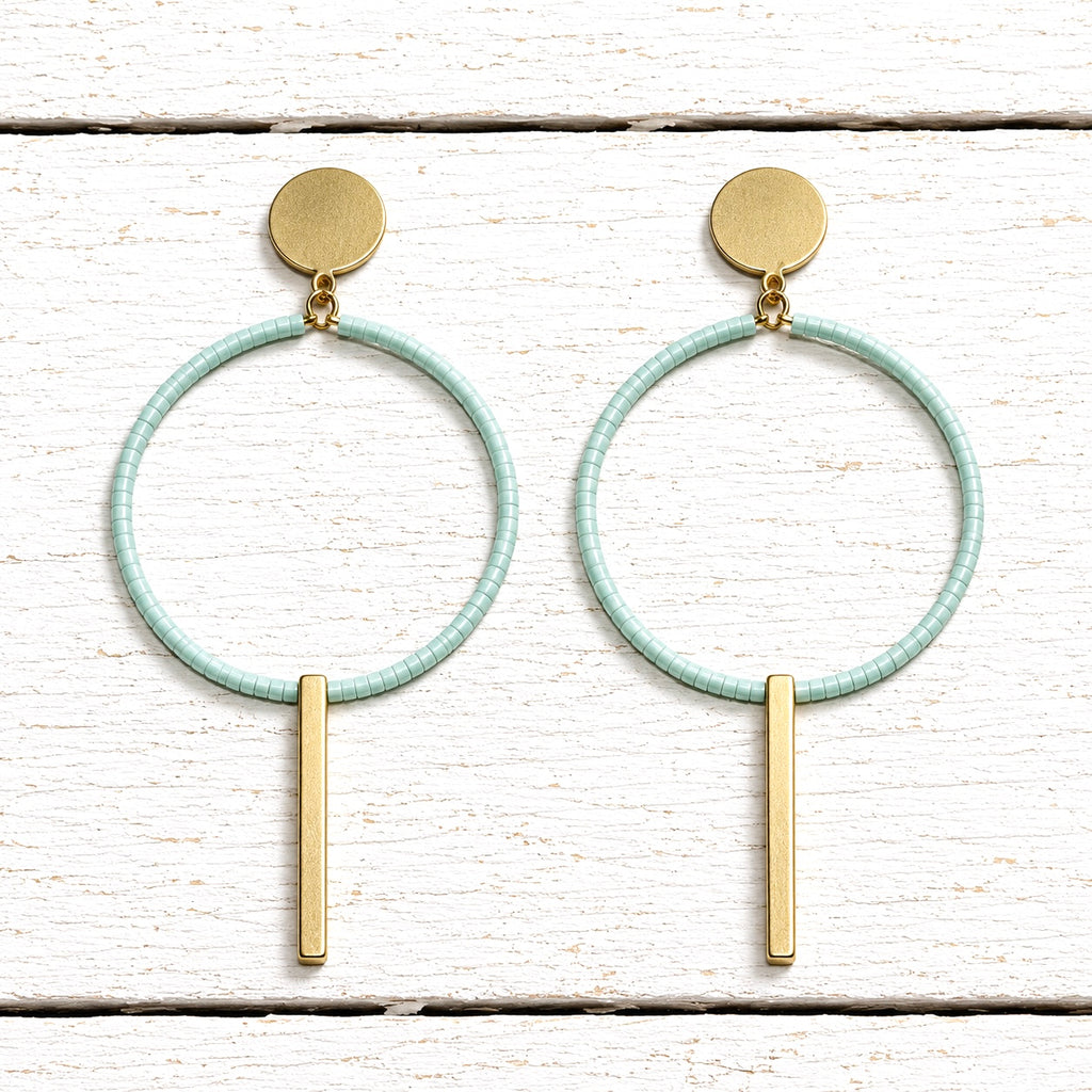 Pendientes aro barra agua