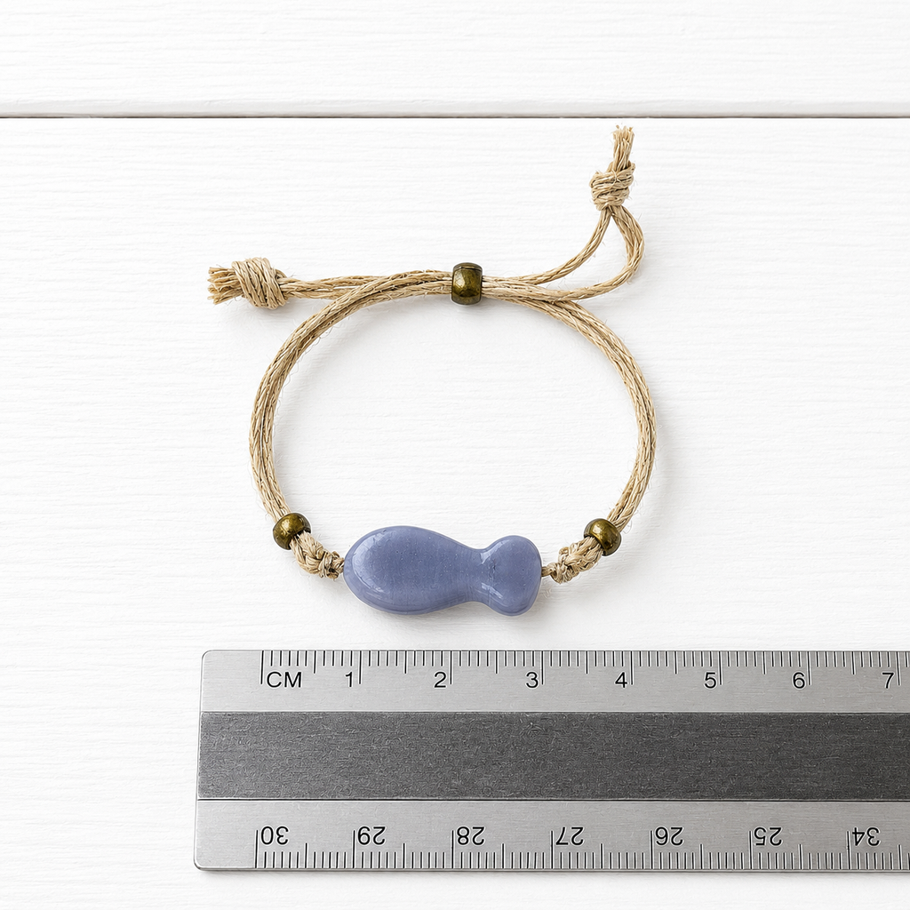 Pulsera cáñamo pez lavanda