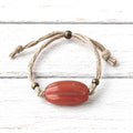Pulsera cáñamo vidrio teja