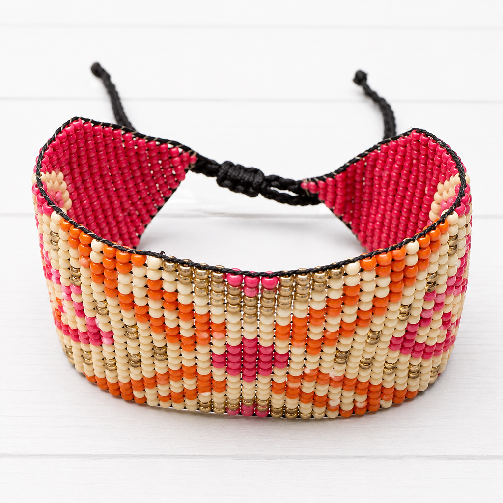 Pulsera miyuki guinda dibujos