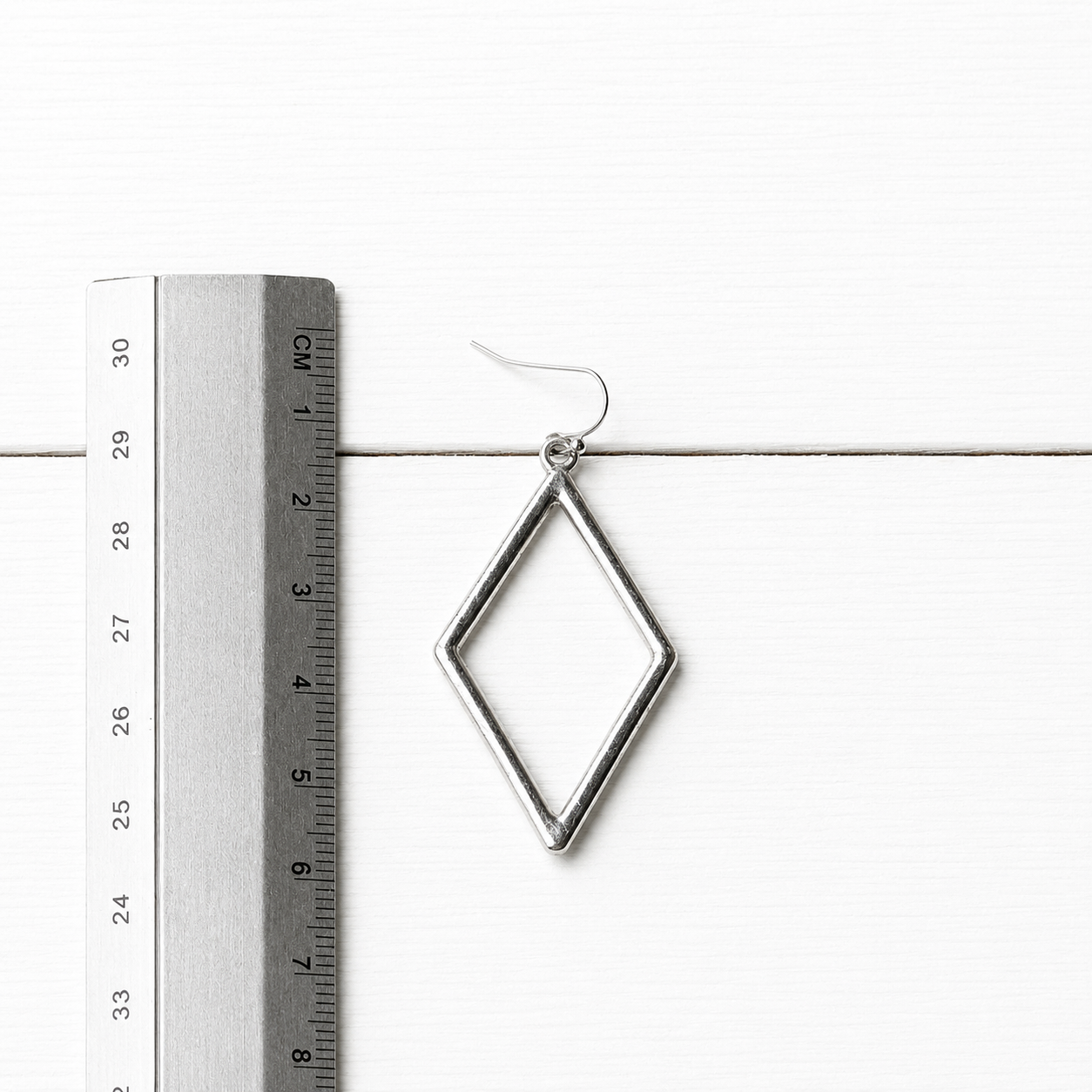 Pendientes rombo plateado