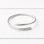 Pulsera doble plateada mate