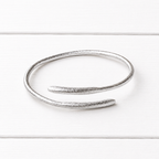 Pulsera doble plateada mate