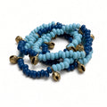Collar vidrio cascabeles azules