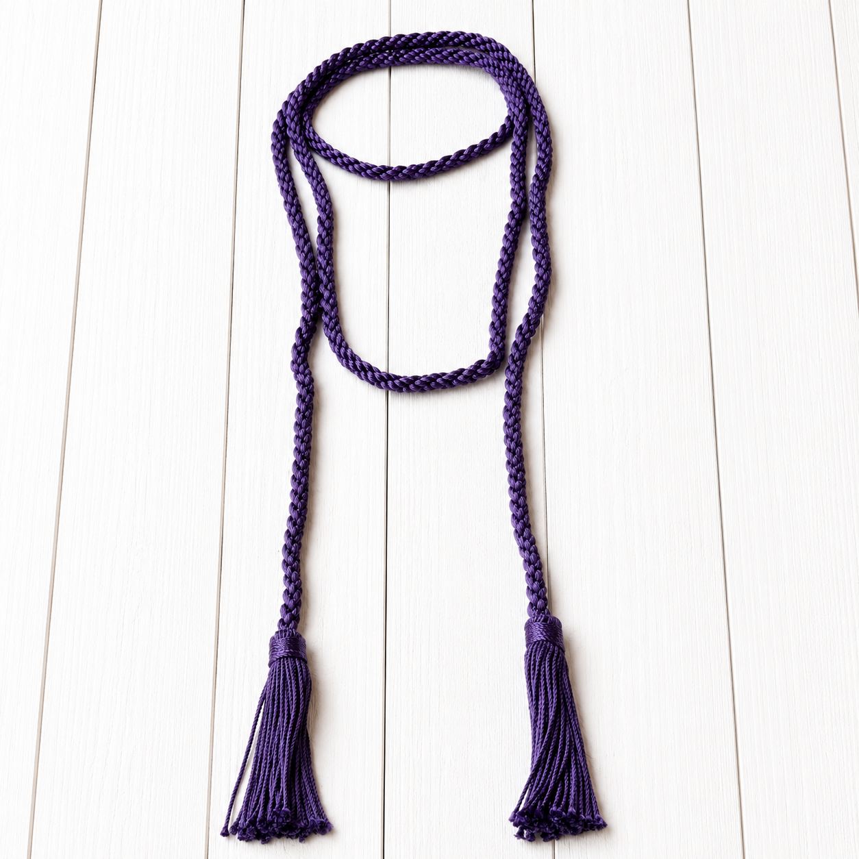 Collar cinturón pompones morado