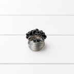 Anillo alambre plateado negro