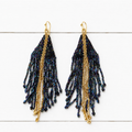 Pendientes miyuki tiras gris azulado