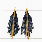 Pendientes miyuki tiras gris azulado