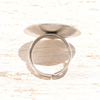Anillo plateado esmalte verde