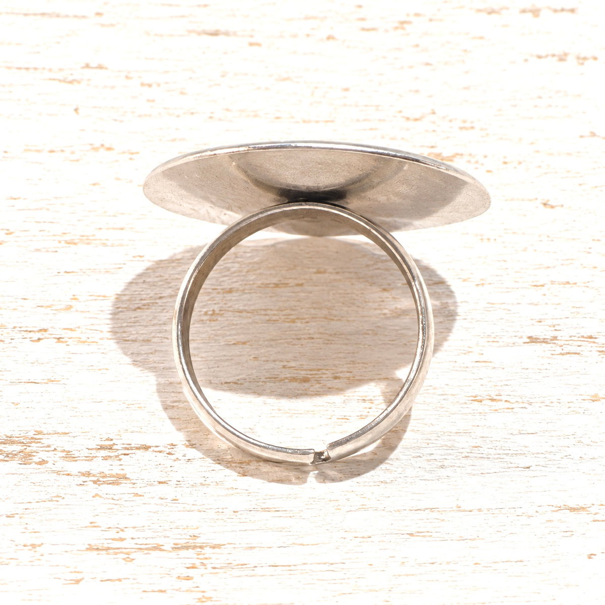 Anillo plateado esmalte verde