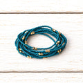 Collar largo plomo contraste dorado