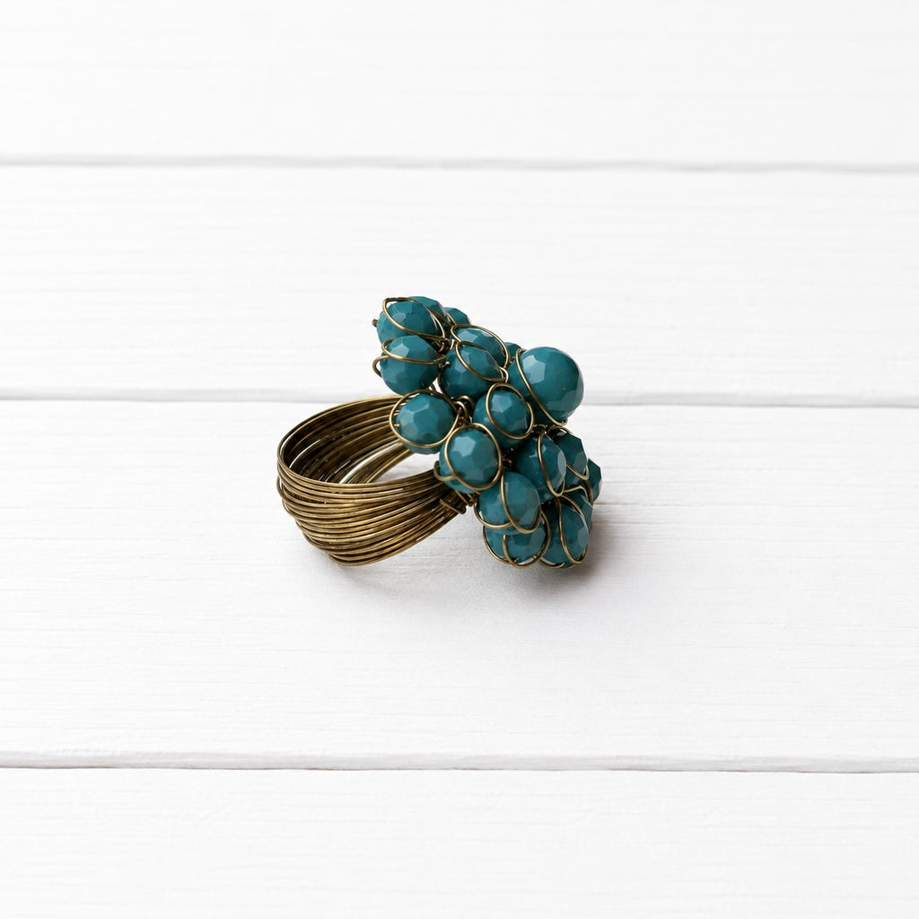 Anillo alambre turquesa