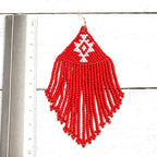 Pendientes miyuki tribal rojo
