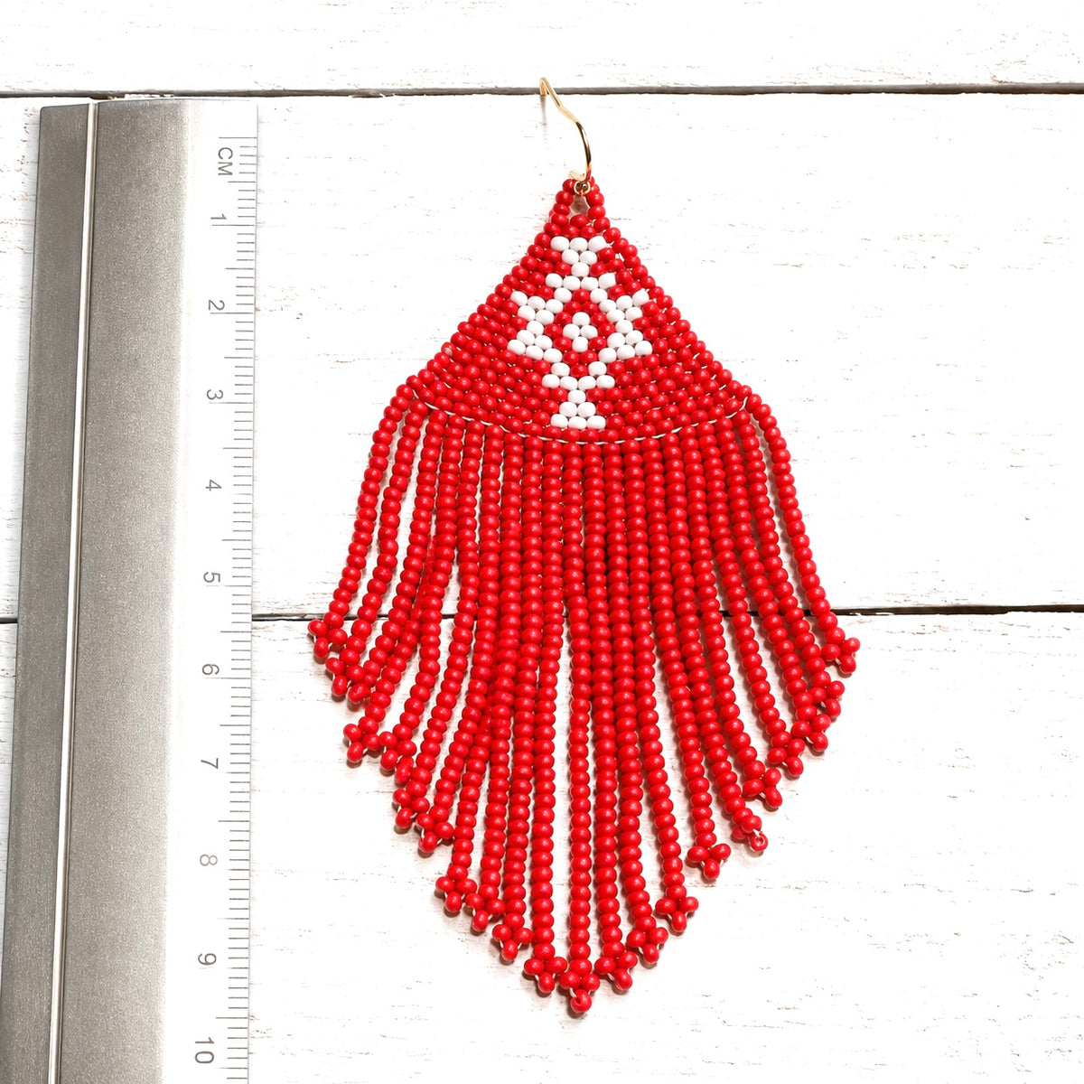 Pendientes miyuki tribal rojo