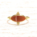 Anillo acero dorado teja oval