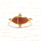 Anillo acero dorado teja oval