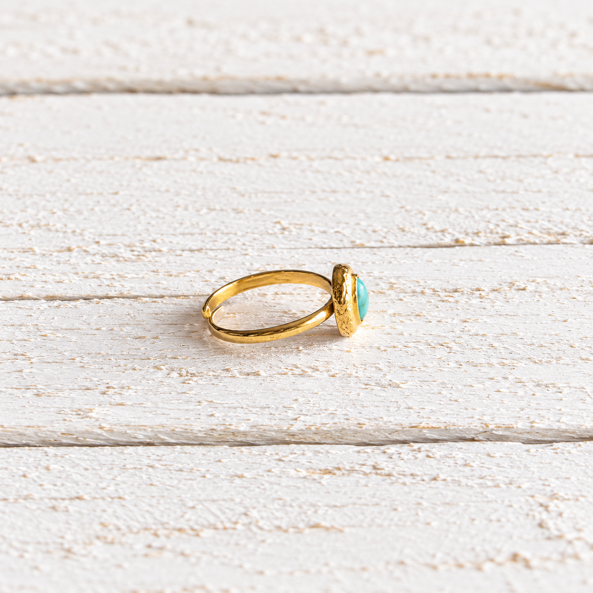 Anillo oval amazonita