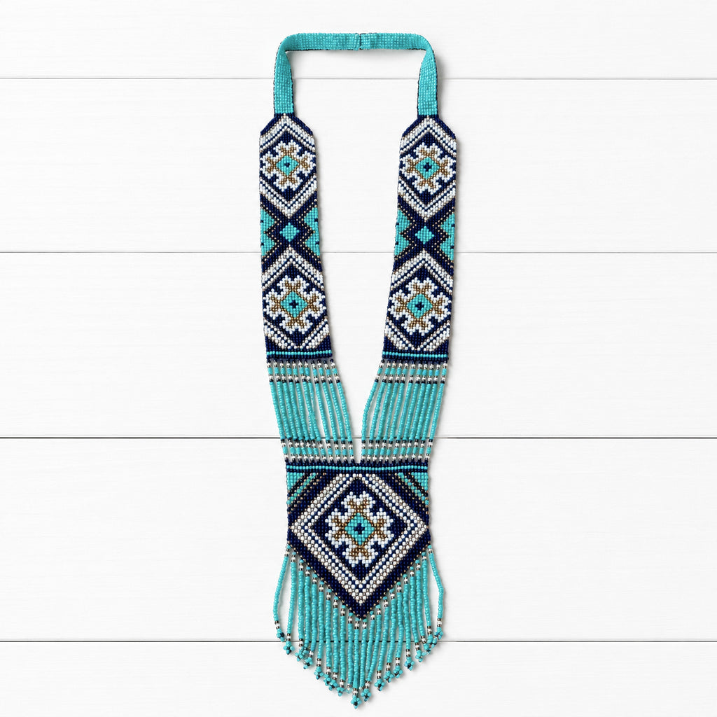 Collar babero miyuki azul y marino