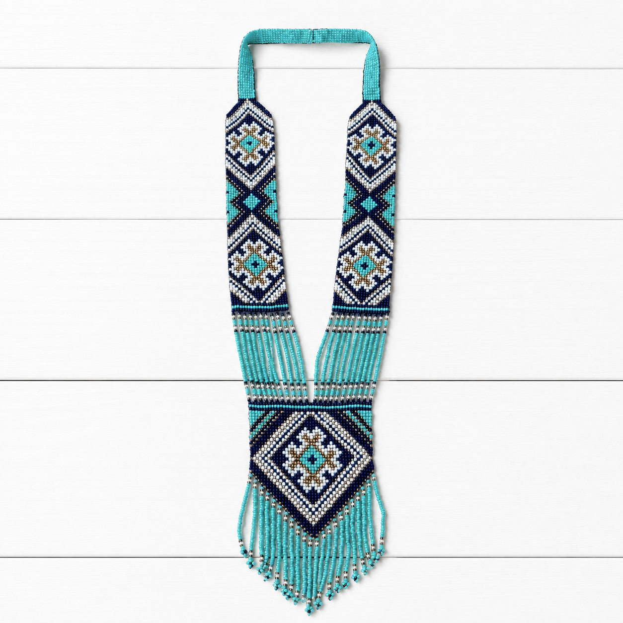 Collar babero miyuki azul y marino
