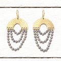 Pendientes cortina triple gris