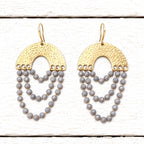 Pendientes cortina triple gris