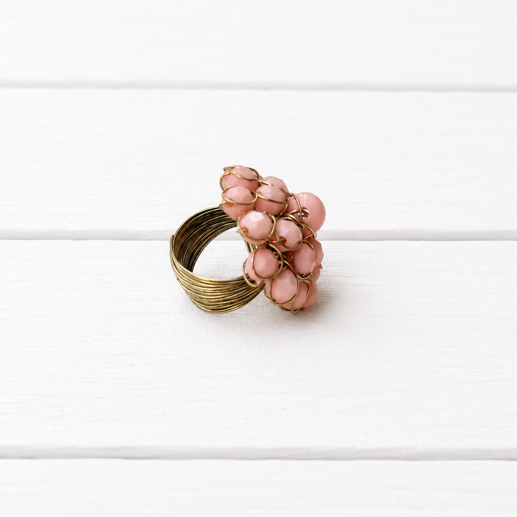 Anillo alambre rosa