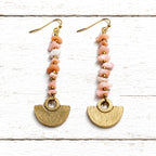 Pendientes tribal chip rosa