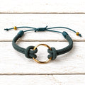 Pulsera aro acero dorado verde