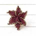 Anillo flor Miyuki granate