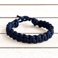Pulsera cordón macramé azul marino